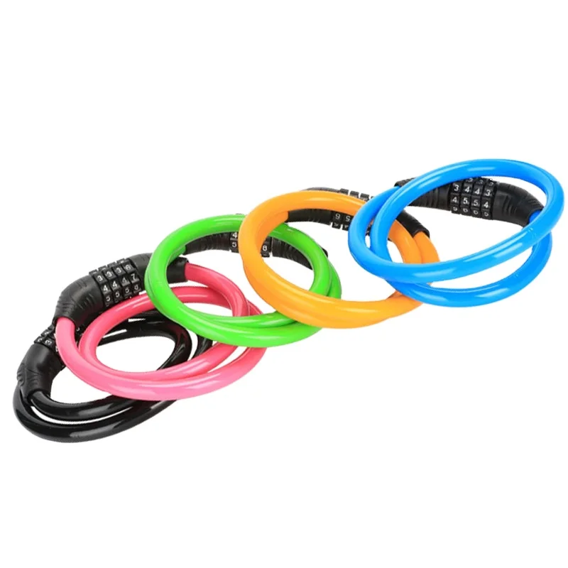 Anti-theft Four Digits Steel Bicycle Lock Wire Anti-shear Password Mountain Bike Road Bike Cable Lock Bicycle Lock
