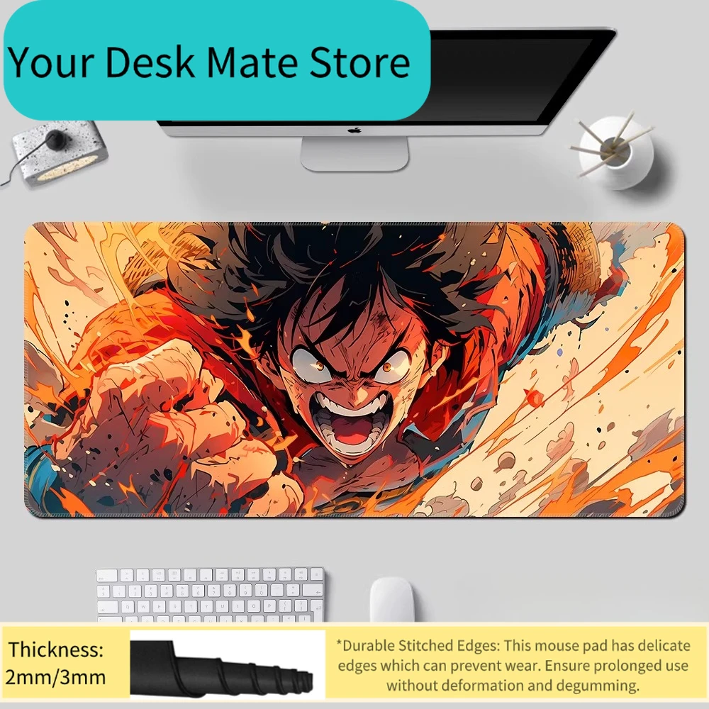 Oversized Boys Hot Blood Animation E-sports Keyboard Pad Luffy Roronoa Zoro Computer Table Mat Cute ONE PIECE Leather Mouse Pad