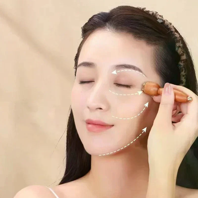 

Professional Lotus Seedpod Beauty Brass & Rosewood Facial Gua Sha Tool Eye Relaxation Spot Meridians Acupoint Massage Handheld