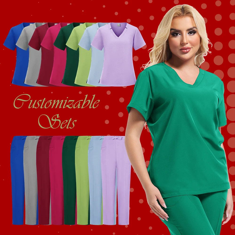 

Scrubs Women Beauty SPA Uniform Pet Clinic Store Veterinary Dentistry Work Clothes Set High-quality Medical Nurse Unisex