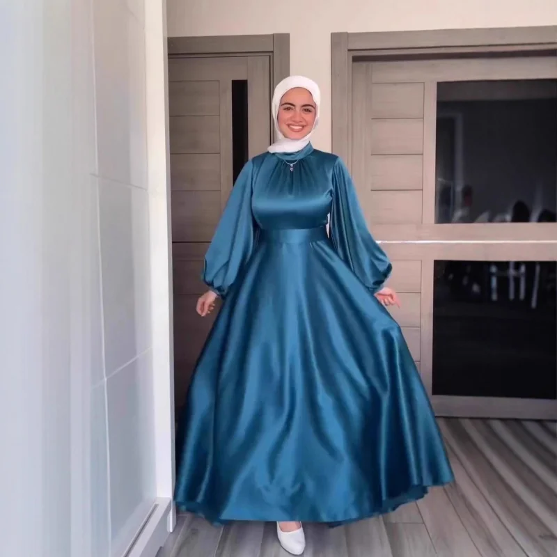 

2025New Autumn Style Soft Elegant Long Sleeve Waist-Cinching Long Dress Vintage Dress