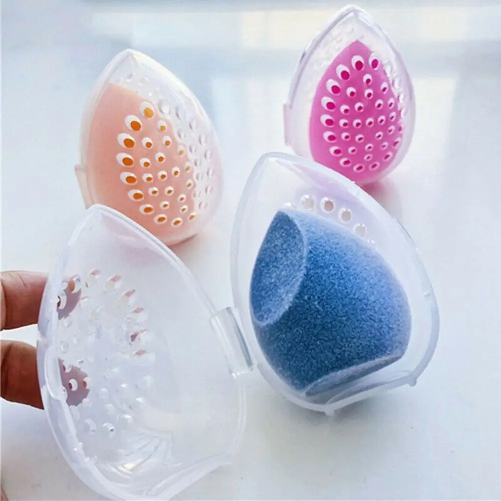 Women Professional Transparent Makeup Tool Sponge Egg Box Egg Puff Case Storage Box Puff Holder