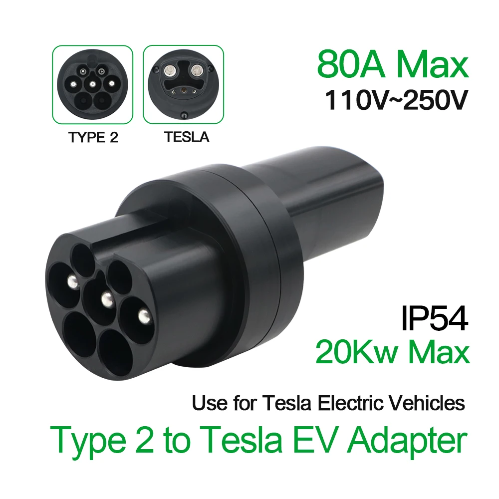 ISIGMA AC Charger Converter for Tesla Electric Car Type2 to Tesla Adapter type 2 to tesla ac adaptor