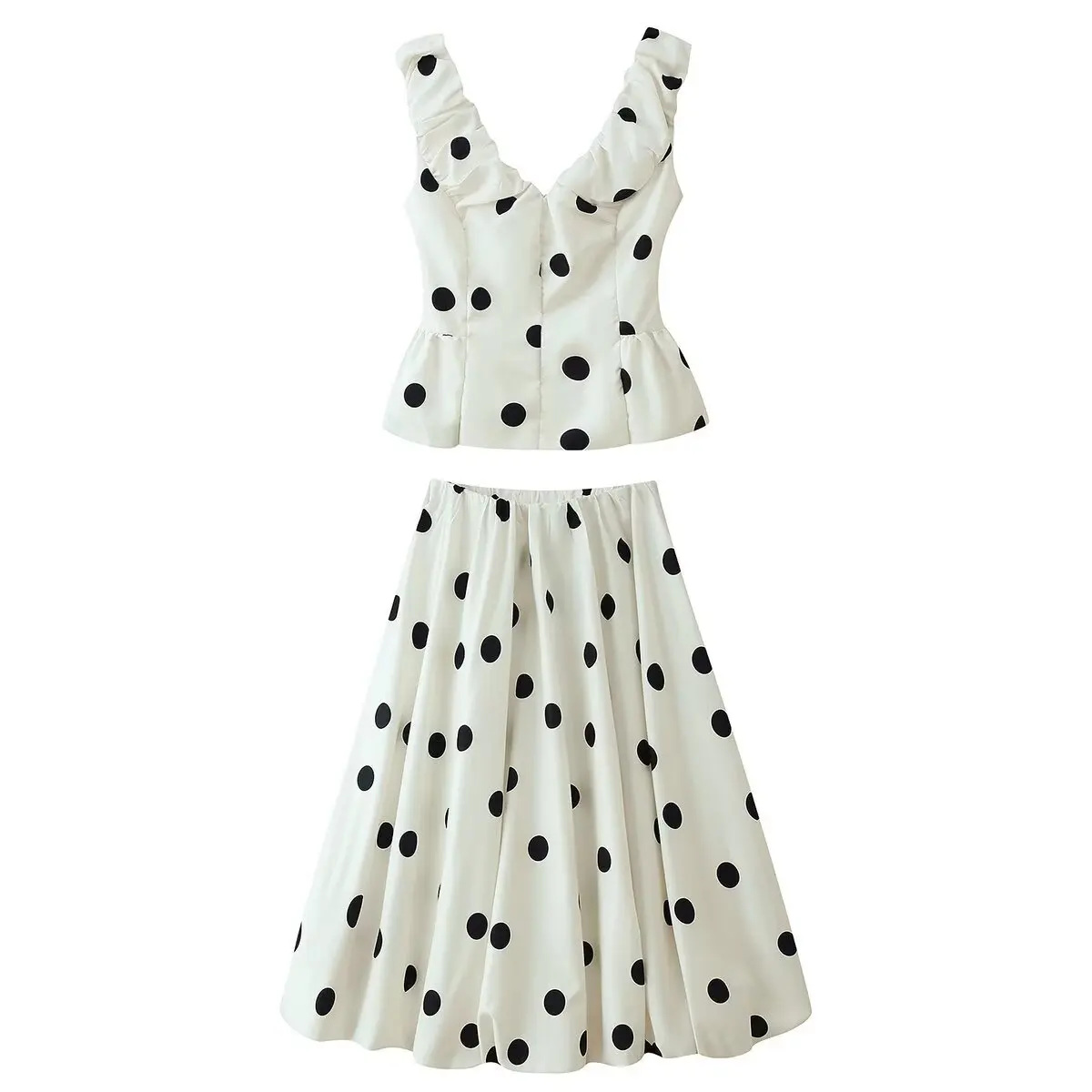 Summer New Polka Dot V-neck Bud Skirt 2026 Elegant French Romantic Style