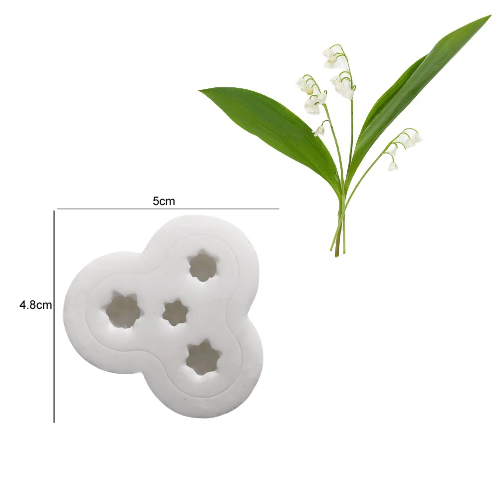 New Lilies of the valley Bakeware Tools Flower Silicone Moulds Fondant Gumpaste Sugar Clay Molds Cake Decoration Tools Wholesale