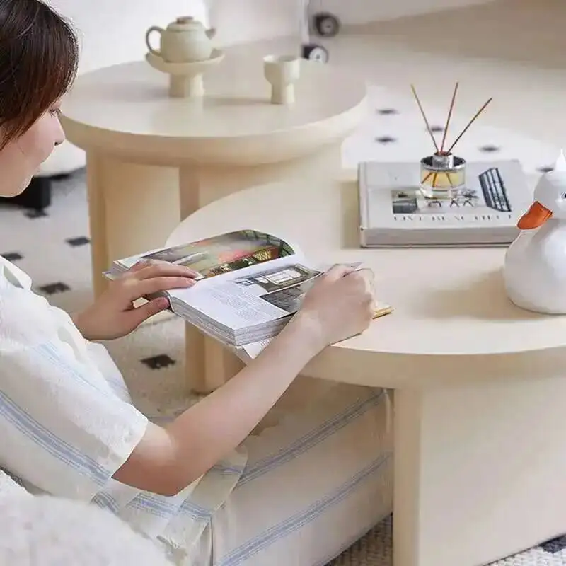 

Tea Coffee Table Nordic Bedroom Modern Small Round Minimalist Designer Side Table Sofa Dinner Service Couchtisch Home Furniture