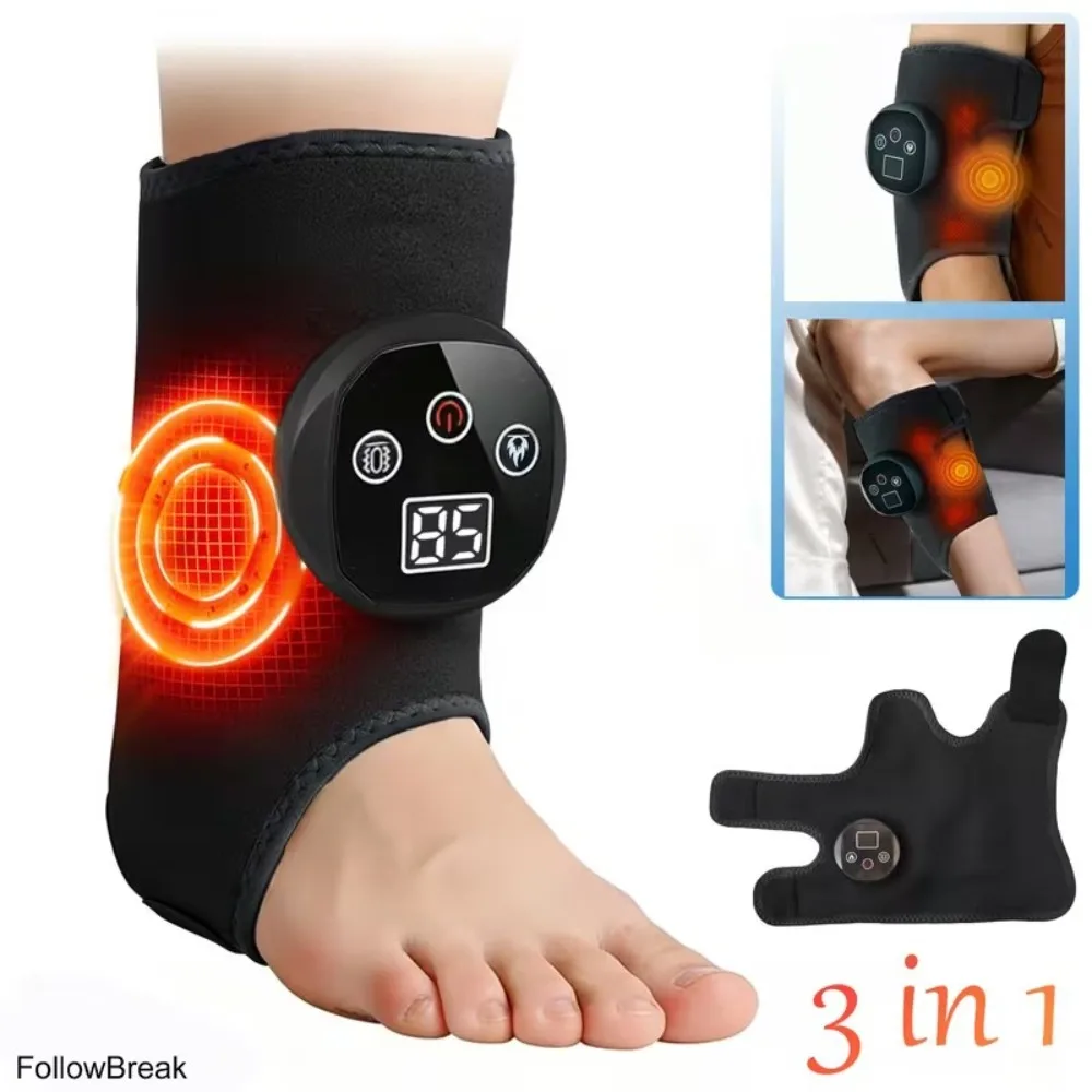 Masseur électrique portable avec chaleur et vibrations, 3 modes et 4 niveaux de température pour un soulagement complet du corps – Idéal pour les jambes, les pieds, les bras et les articulations, cadeau de récupération parfait pour les athlètes, les personnes âgées et les travailleurs au bureau en déplacement.