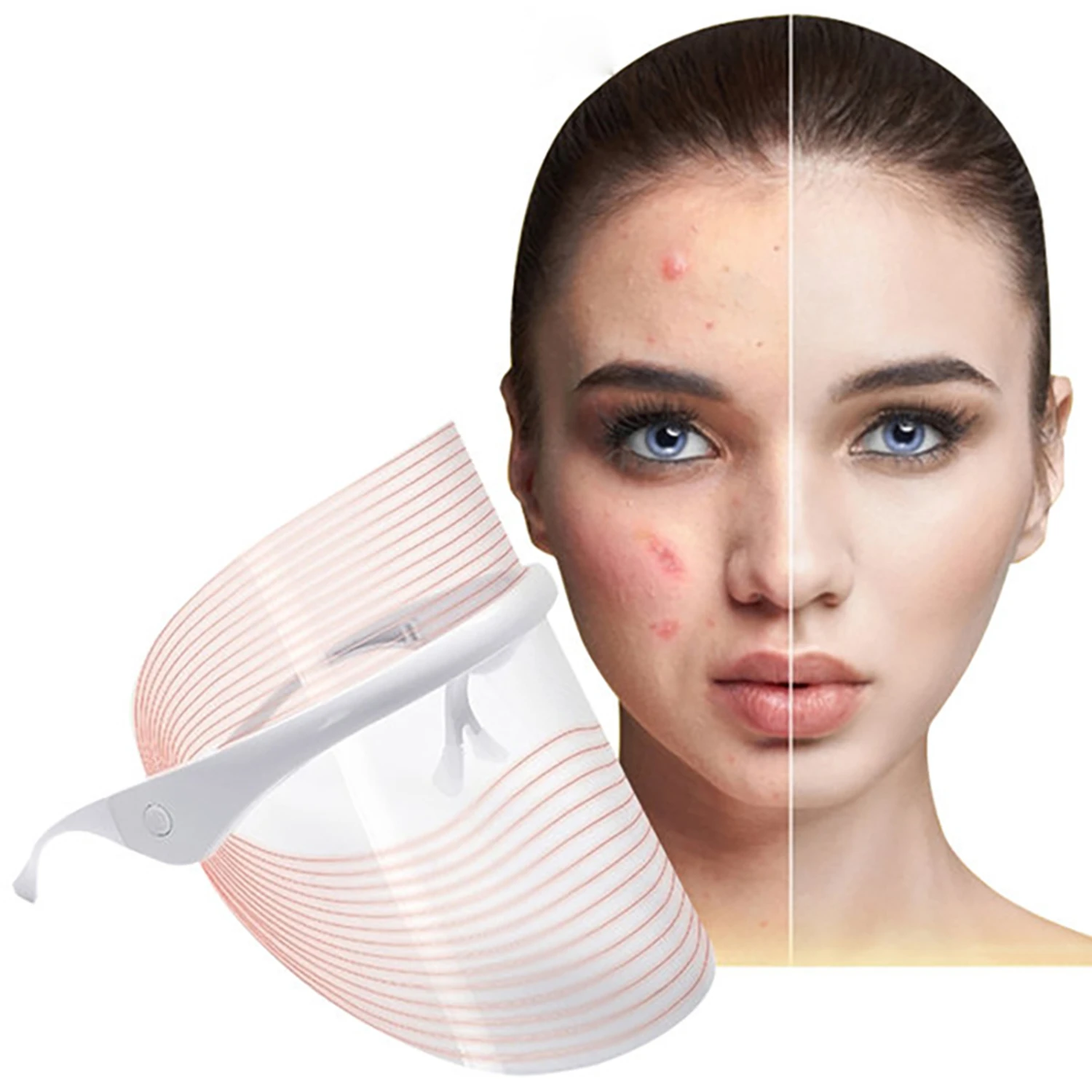 Mascarilla facial de terapia de luz LED ajustable de alta calidad de grado profesional para un rejuvenecimiento superior de la piel, antiarrugas y acné Tr