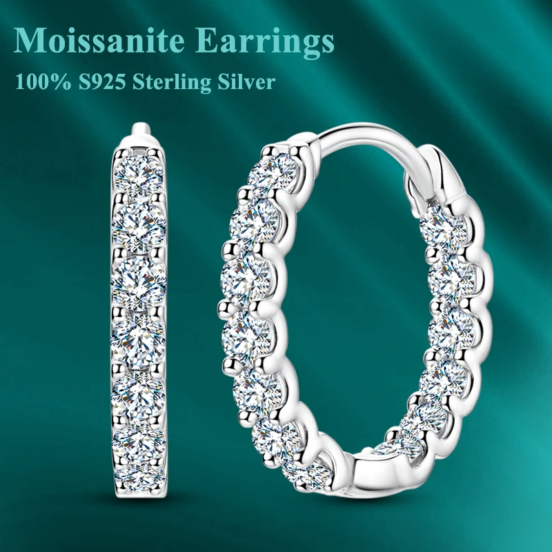 

Всего 0,78 карата, серьги-кольца с муассанитом для женщин, сверкающие серьги для свадебной вечеринки, стерлинговое серебро 925 пробы, роскошные ювелирные изделия