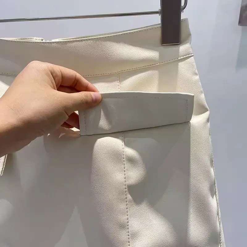 Pu Leder Mini Shorts Röcke Frauen sexy heiße All-Match Frühling Sommer Hip Wrap Empire A-Linie Ins Nachtclub Streetwear Chic weiblich