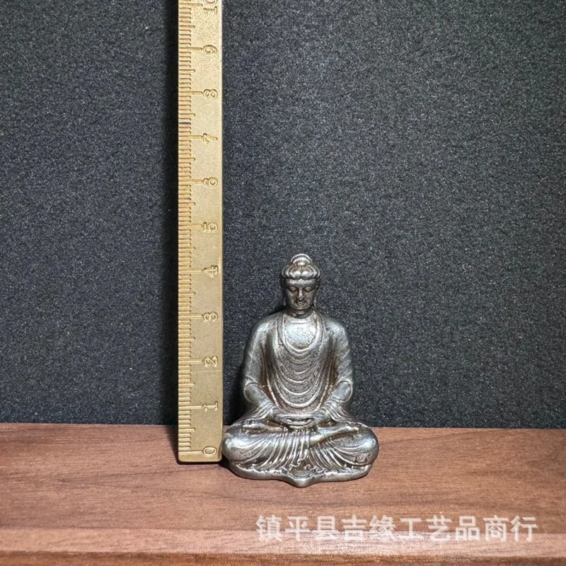 Tibetan Sky Iron Tathagata Buddha Small Portable Pocket Buddha Tantric Buddha Statue Antique Small Buddha