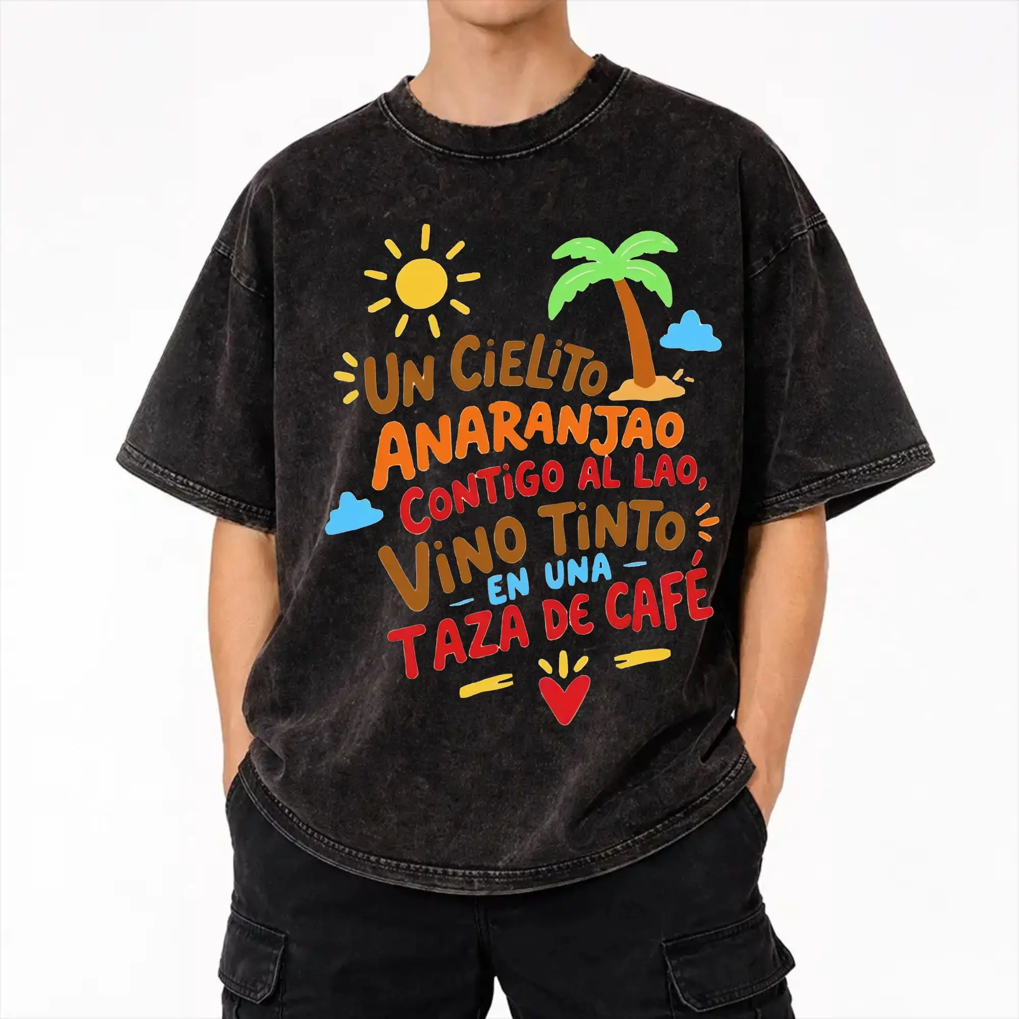 Rawayana ¿Donde Es El After? 2026 Album Accessories Washed T Shirt for Men Women Streetwear Hip Hop T-Shirt