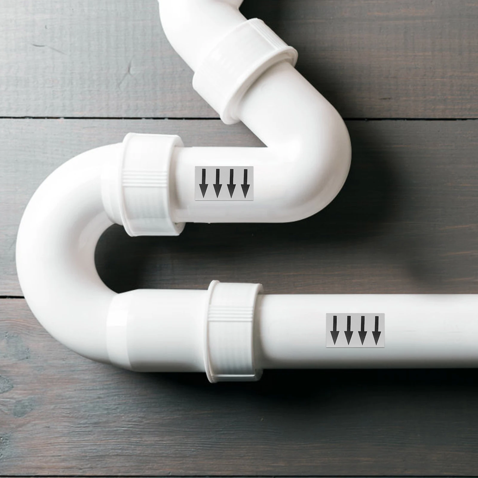 Durable Adhesive Pipe Labeling Stickers Arrow Direction Sign Floor Wall Decal Weather Resistant No Fade Easy Install Industrial