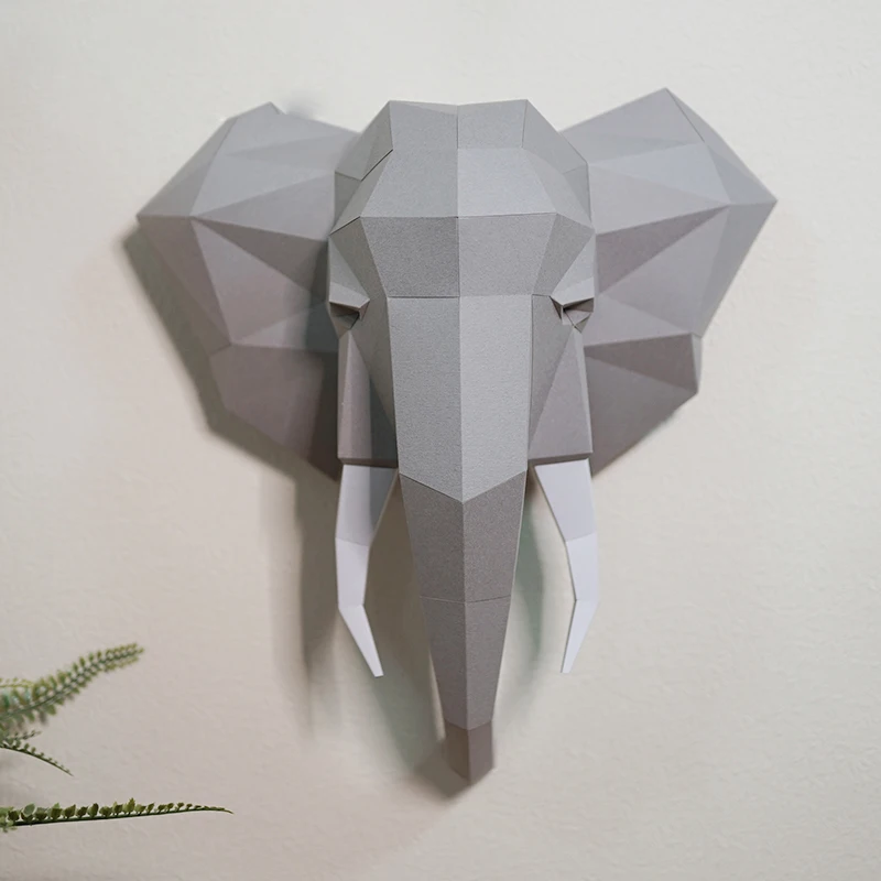 Creativity Elephant Animal Paper Model Wall Decor 3D DIY Papercraft Home Decoration Hand Made Origami Paper Craft Adult Toys