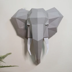 Creativity Elephant Animal Paper Model Wall Decor 3D DIY Papercraft Home Decoration Hand Made Origami Paper Craft Adult Toys