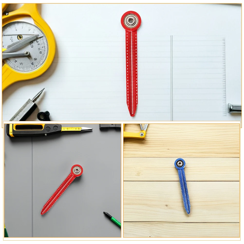 Mini regla de brújula portátil de aleación de aluminio, herramienta de dibujo multifuncional de círculo de precisión, carpintería, ingeniería, 2 uds.