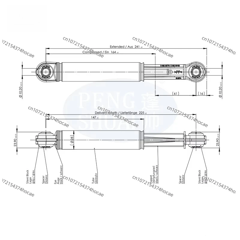 Shock absorber suspension 140n Washing machine suspension shock absorber 140n