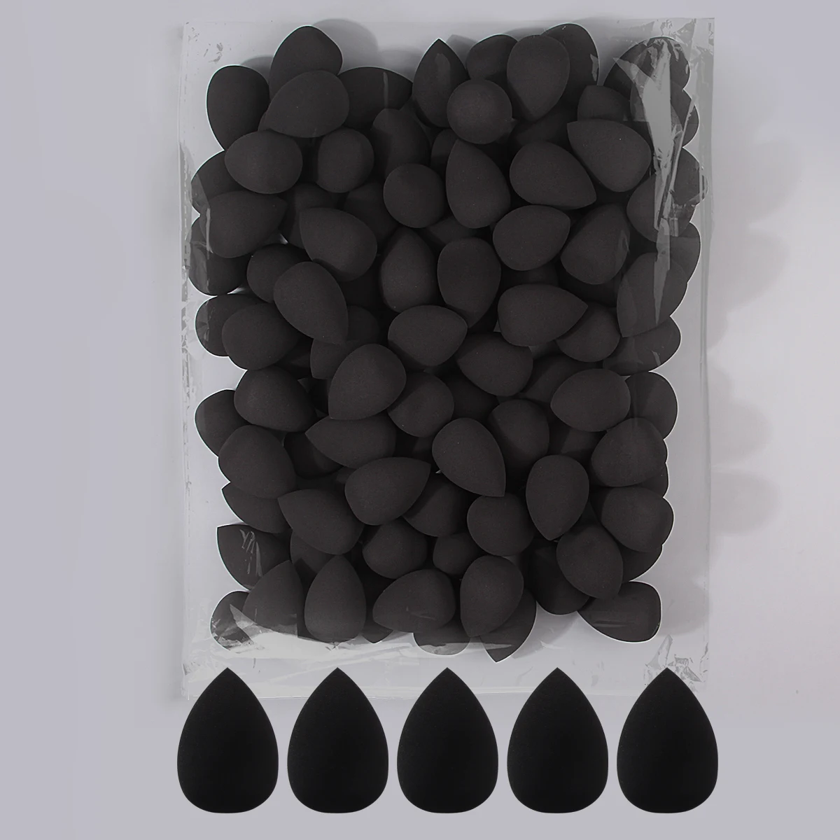 Zestaw gąbek do makijażu, czarne, 12/20/25/30/50/100 sztuk, wysoka elastyczność, delikatne, do stosowania na sucho i na mokro, narzędzia do makijażu twarzy.