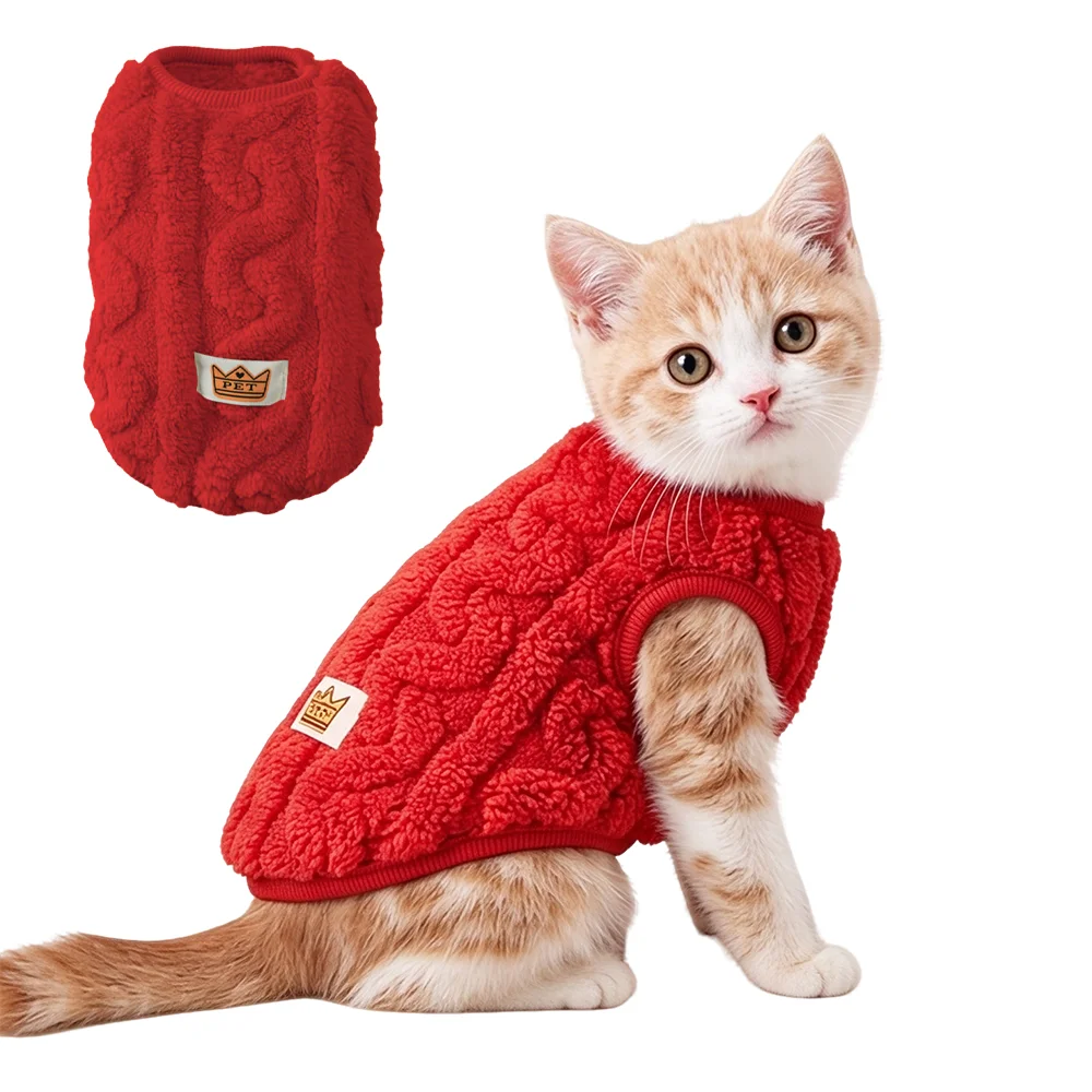 Cozy Fleece Cat Clothes Autumn Winter Warm Vest Swater For Puppy Kitten Jacket Apparel Soft Yorkie Sphynx Cats Rabbit Costume