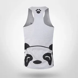 Sports Vest For Men Running Gym Training Sleeveless Tops Breathable Mesh Quick-Drying Cute Panda Pattern Vest Men Summer 2024