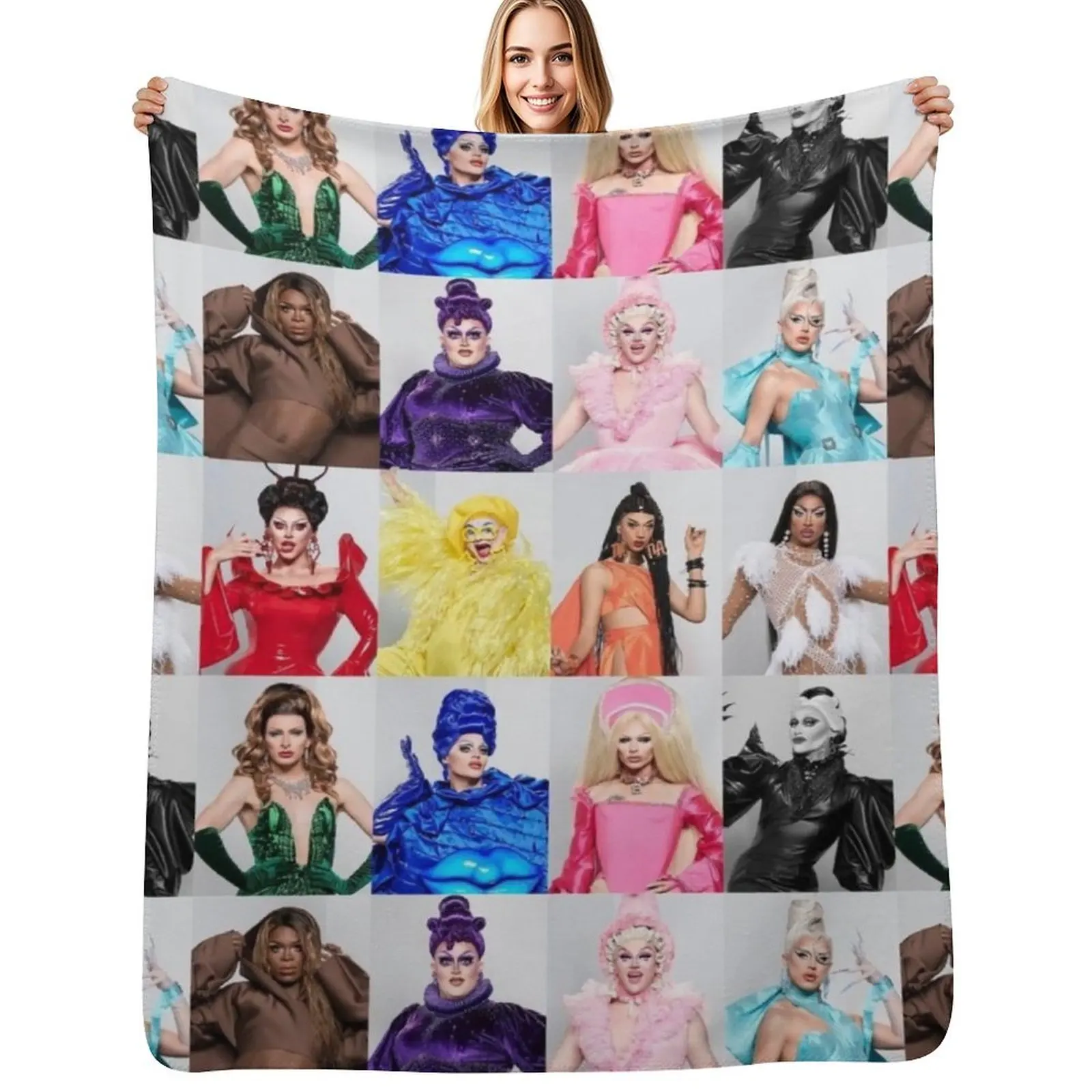 RuPaul’s Drag Race UK season two Throw Blanket Shaggy Furry Soft Blanket for Bedroom Living Room