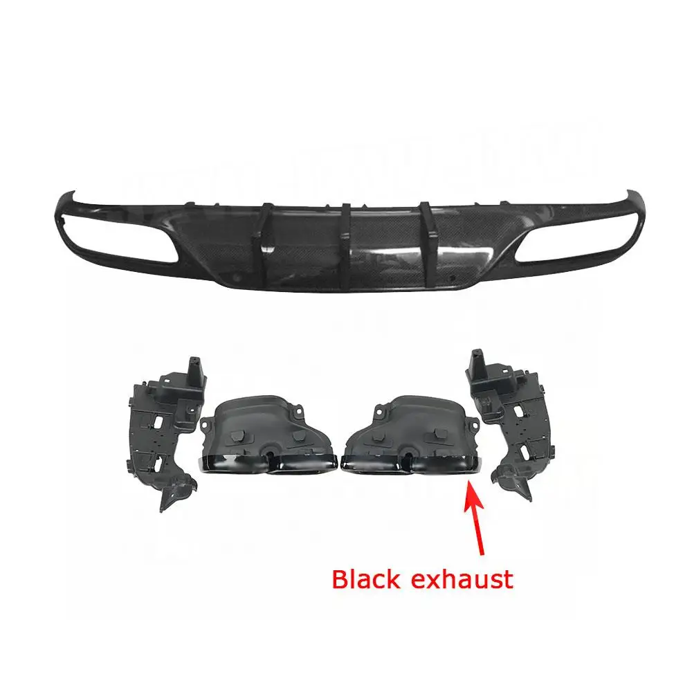 Carbon Fiber Car Rear Diffuser for Mercedes Benz C class W205 Sedan 2 Door C43 C63 AMG Sport 2015-2021 Rear Diffuser Tips