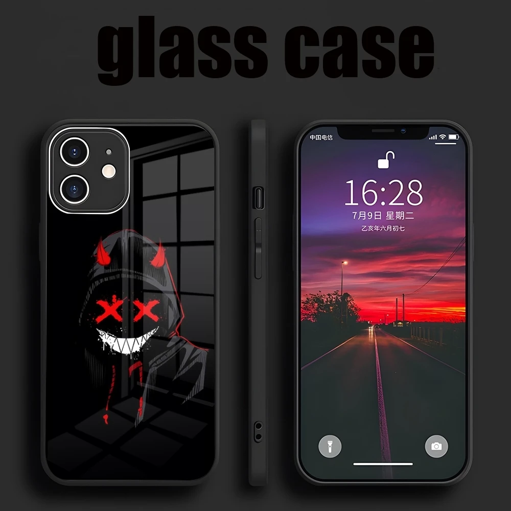 Devil Bad Boy Phone Case For iPhone 16 14 15 Pro Max Plus 13 12 11 X XR XS 8 7 6 MINI SE 2022 Glass Design Back Cover