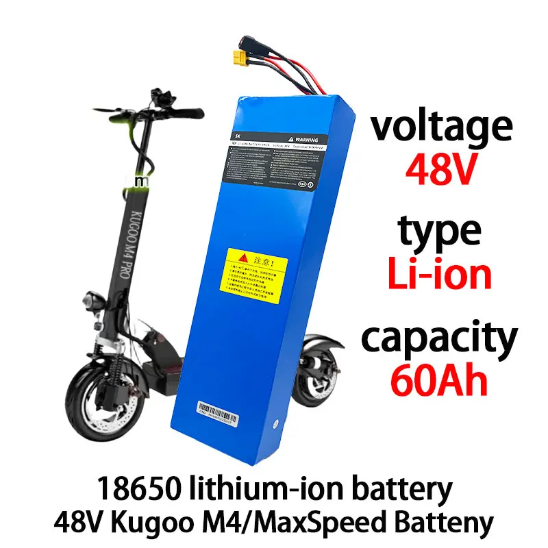 48V 13S4P 18650 for Kugoo M4/M4Pro/MaxSpeed 60000mAh Battery Pack Electric Scooter BMS Board Battery Pack