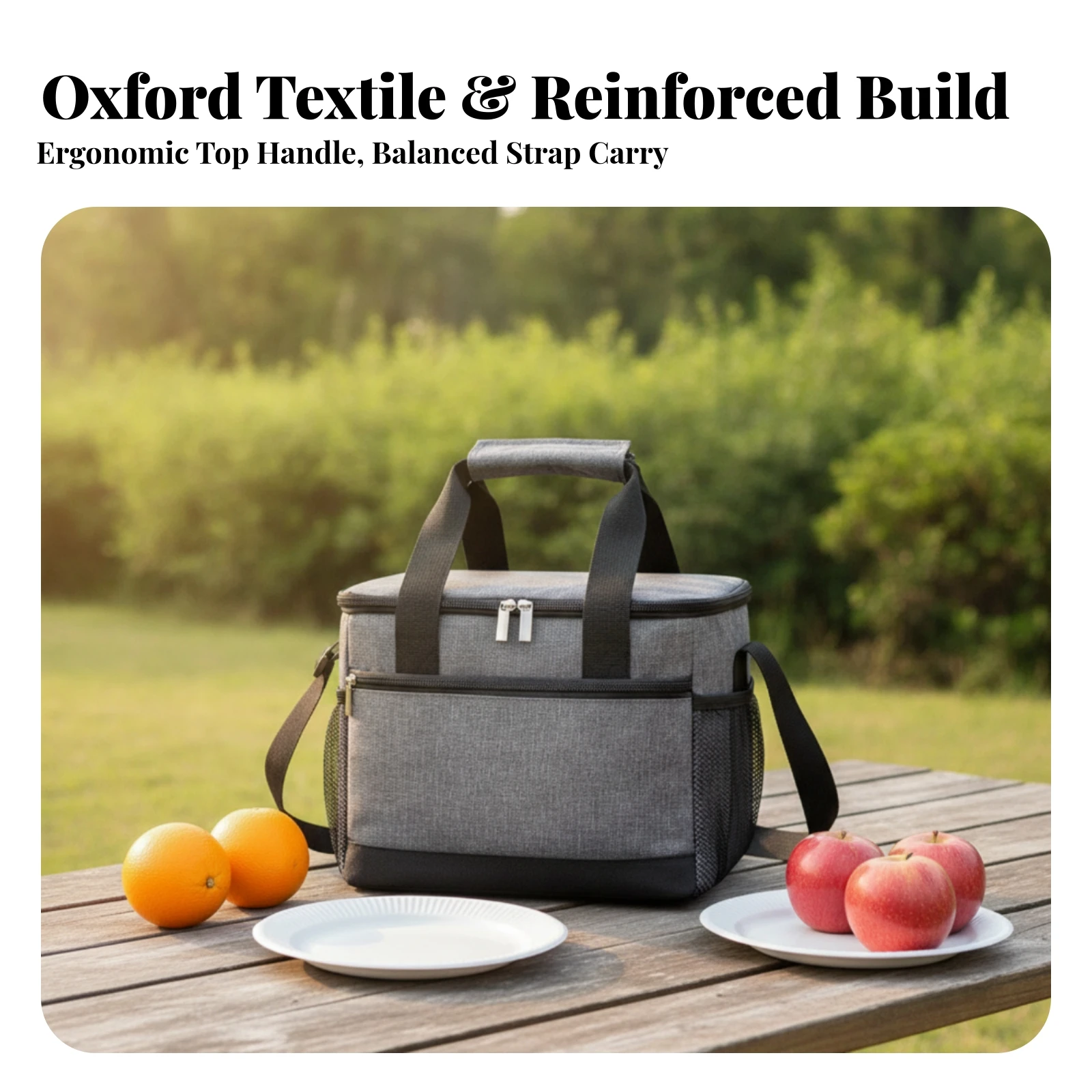 Insulated Cooler Bag Sturdy Cooler Bag with Shoulder Strap Lunch Tote with Shoulder Strap Easy-Clean for Picnics, Beach Trips