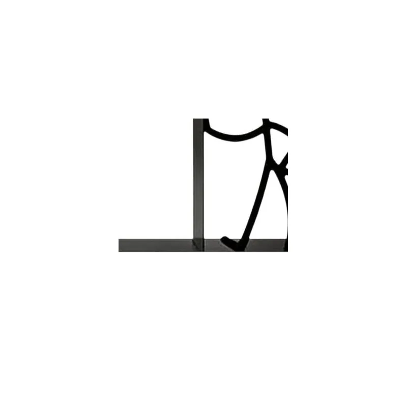 Decorative Metal Stickman Bookends 2 Piece Reading Figure T-Base Book Stand Holder Anti-Rust Shelf Decor