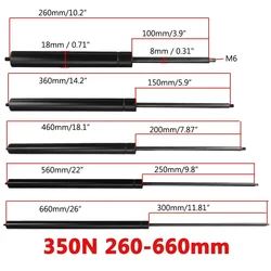 1pcs 350N 260-660mm 8mm Car Gas Strut Bars Gas Spring Hood Support Rod Shock Lift for RV Bed Window Bus Caravans