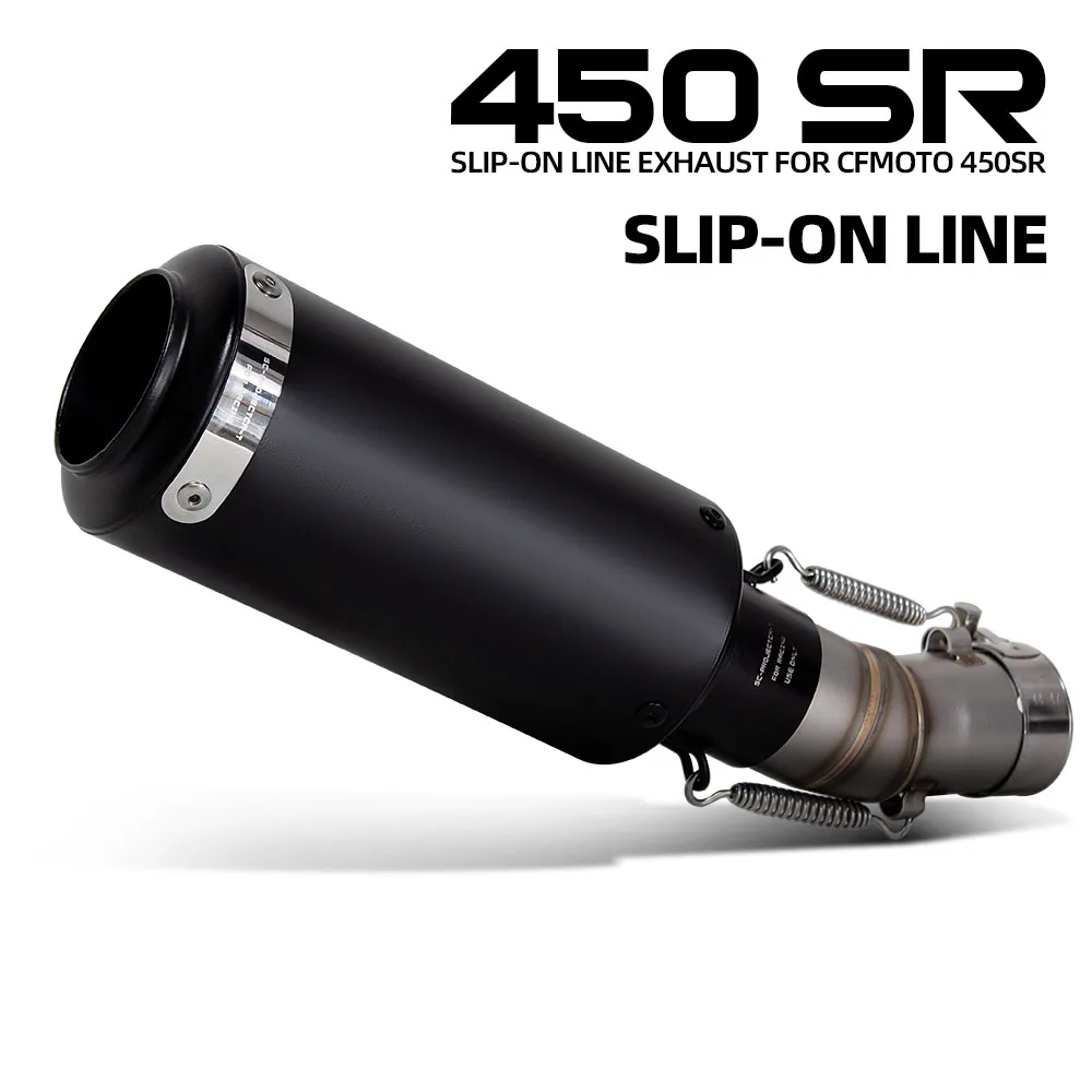 For CF MOTO 450SR SR450 450NK NK450 2022-2026 Motorcycle Exhaust Slip on Line Muffler Sport Street Bike Escape Kit