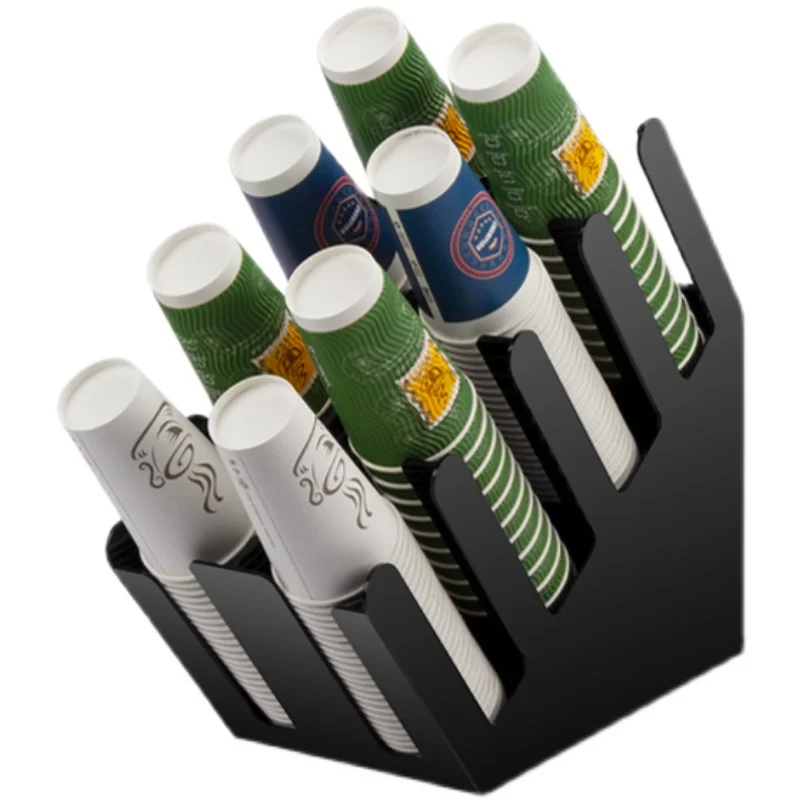 Disposable paper cup holder, dedicated coffee bar storage rack, commercial