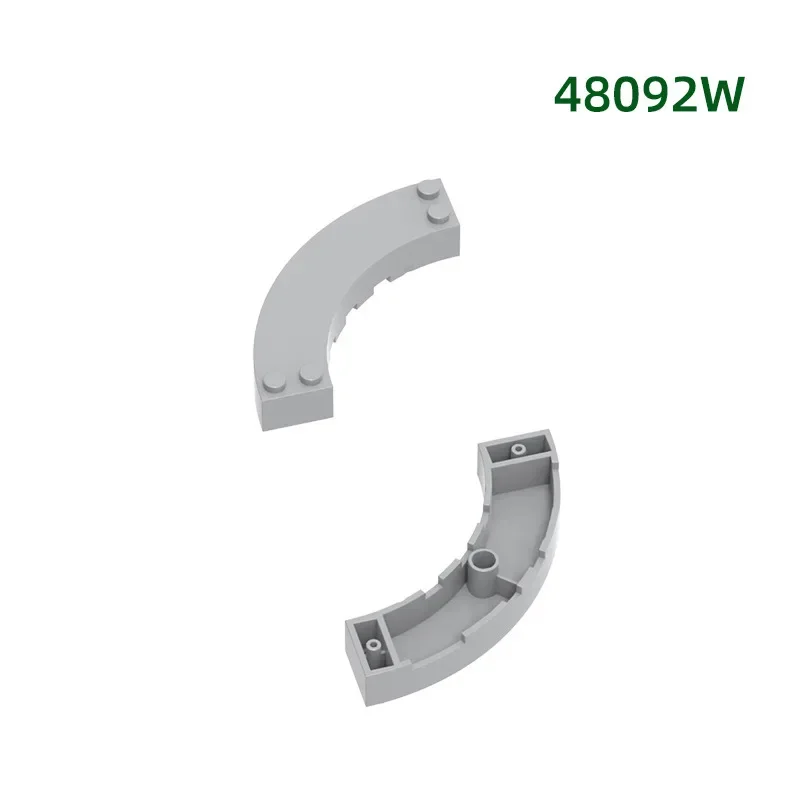 MOC 1 pièces partie briques 48092W coin rond 4x4 bloc de construction incurvé ensemble 3 goujons maison château particules bricolage idée jouet enfants cadeaux
