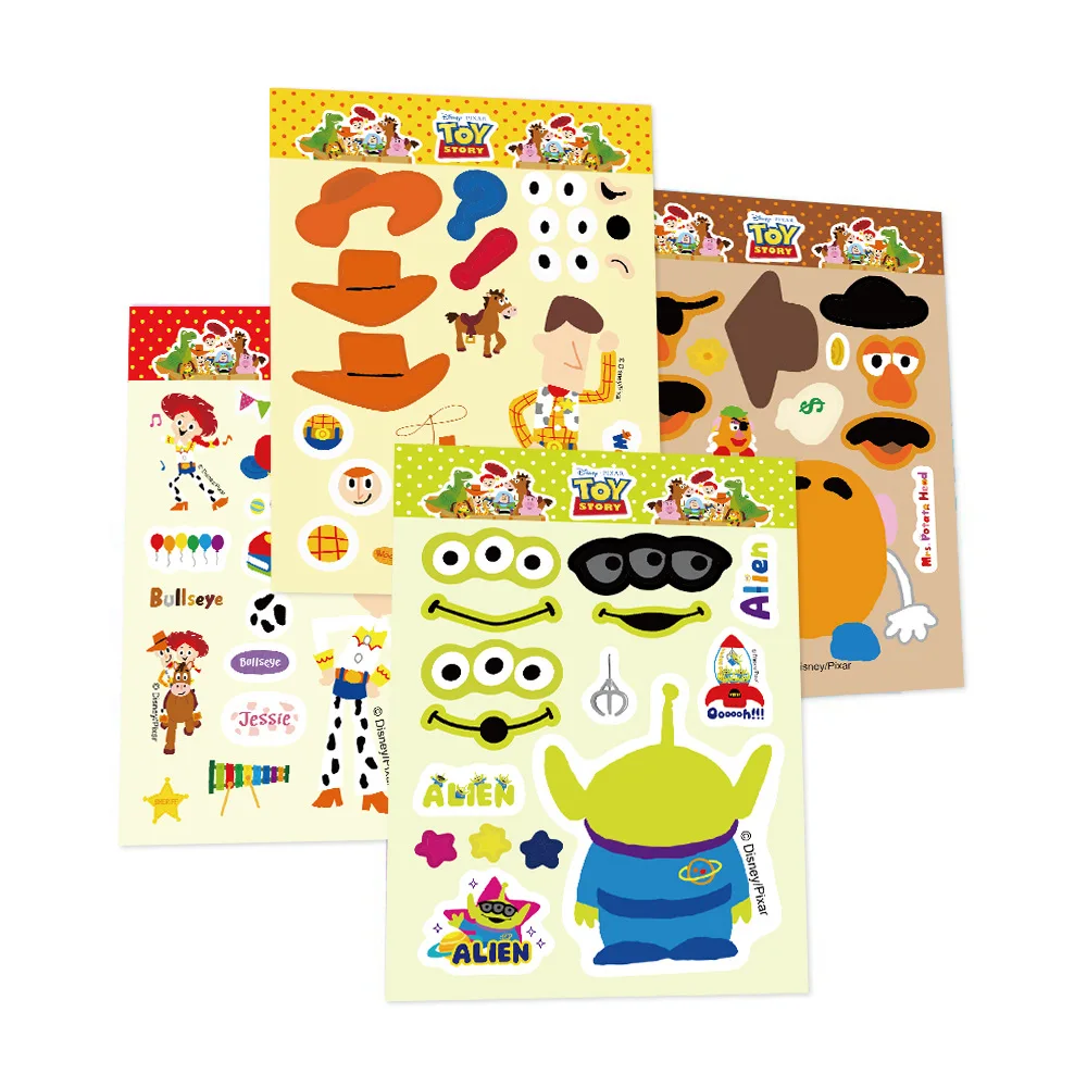 

8/16Sheets Disney Cartoon Animated Movie Toy Story Puzzle Make a Face Puzzle Cute Cartoon Doodle Stickers Children's Toy Gifts