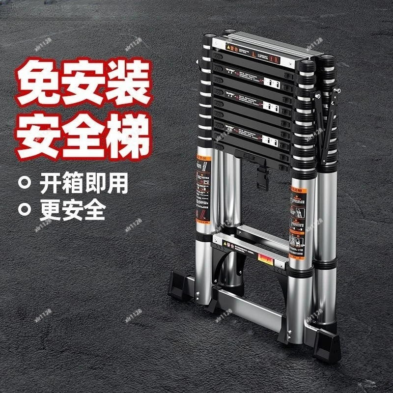 Multi-Function Retractable Ladder Foldable Stainless Steel Ladder for Home & Outdoor Use