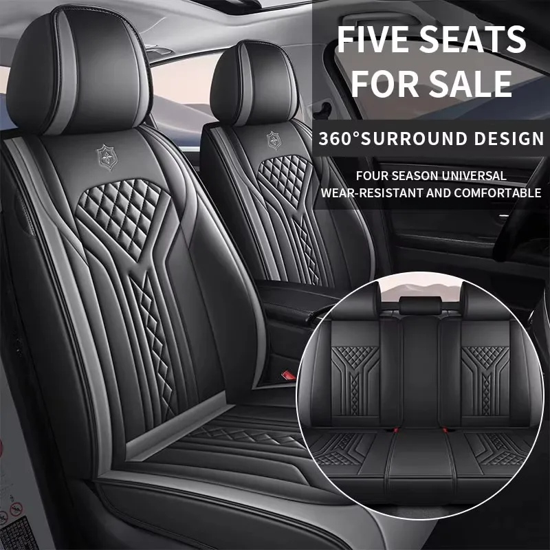 

PU Perforated Leather 5-Seat Full Set Car Seat Covers – Simple & Stylish Universal Fit, Comfortable & Durable for All Seasons