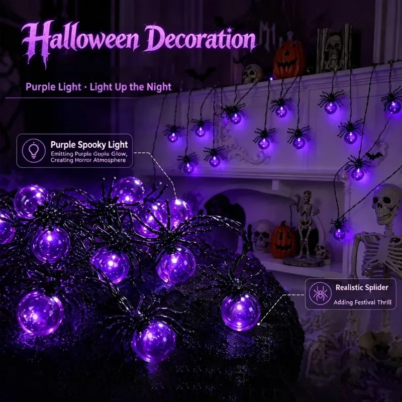 Battery Powered Spider LED Str - огляд і ціна Lighting Decor Outdoor