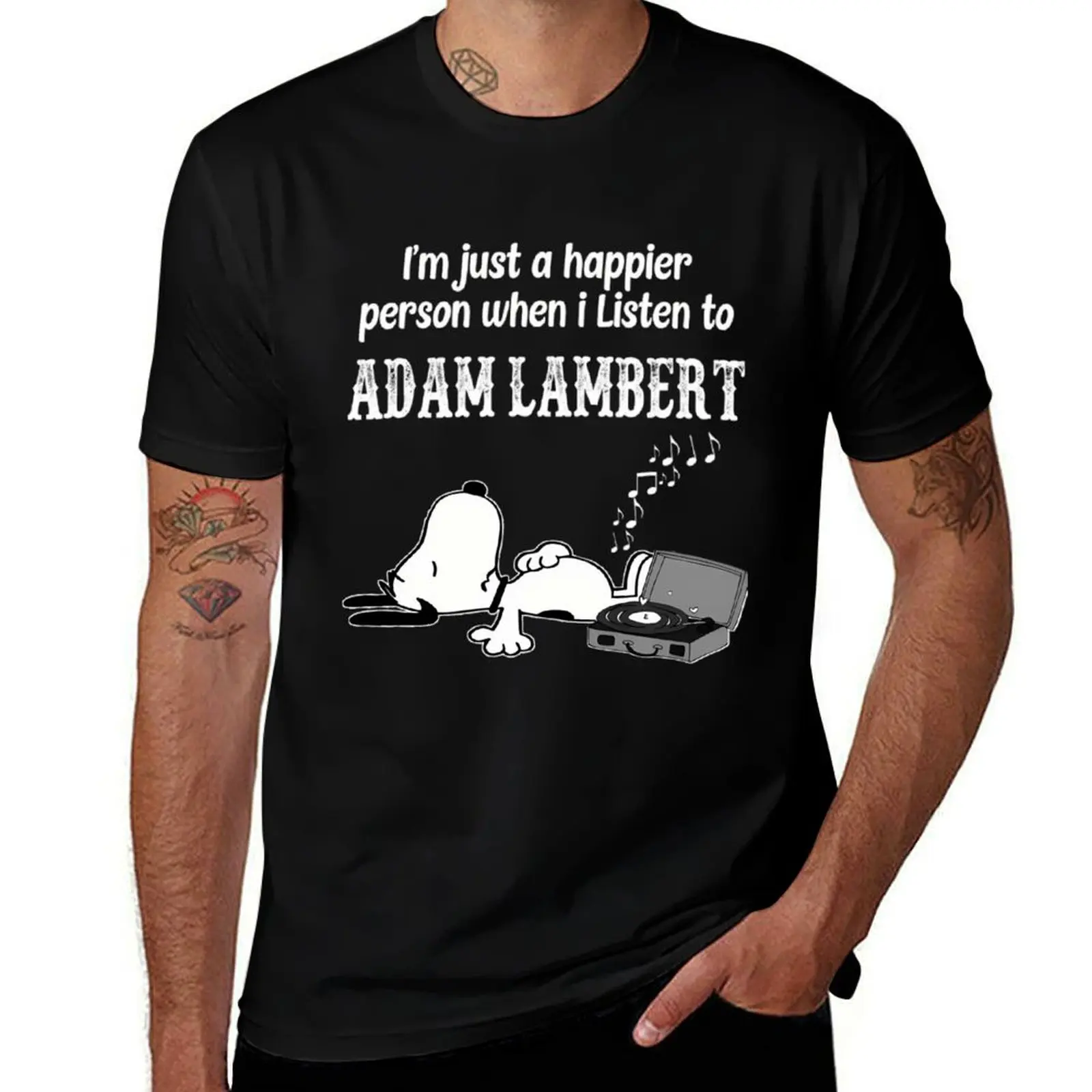 

I LISTEN TO ADAM LAMBERT T-Shirt designer shirts vintage blue archive for a boy T-shirts for men cotton