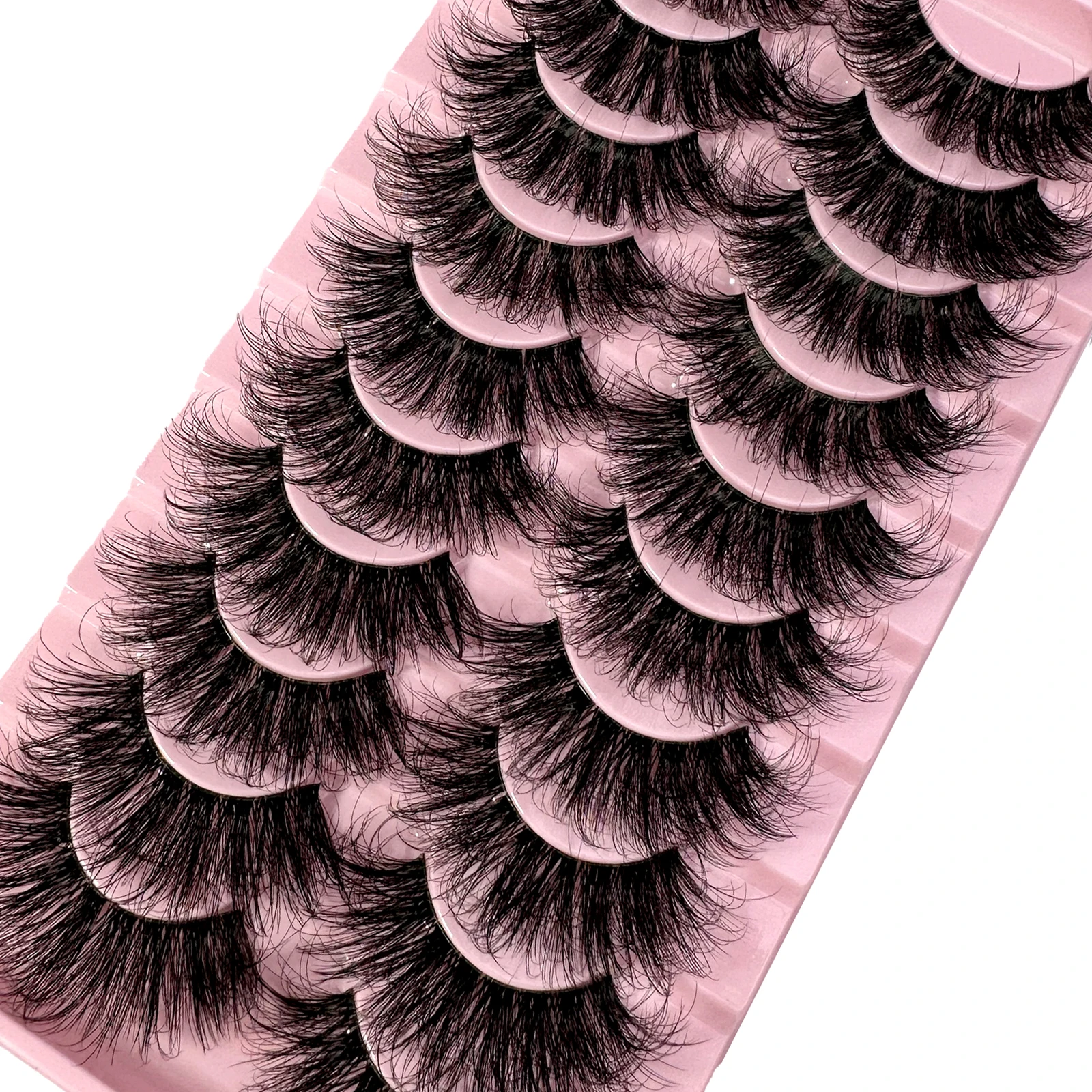 10 paia 25mm lunghi ciglia di visone fascia trasparente ciglia incrociate fascia trasparente ciglia finte fatte a mano ciglia drammatiche Upp