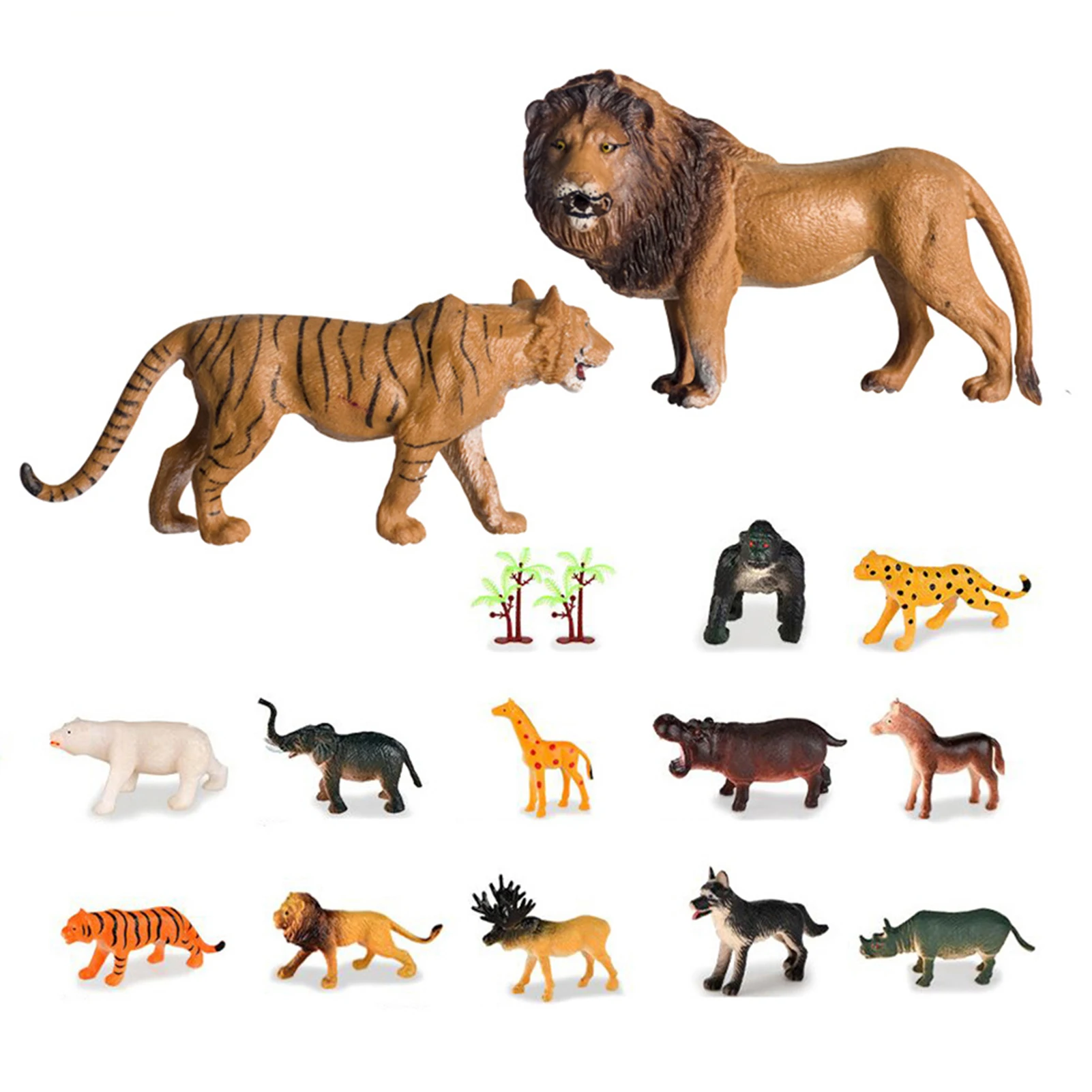 ชุดของเล่นรูปสัตว์สมจริงหลายแบบเพื่อการศึกษาสำหรับเด็กที่ชื่นชอบสัตว์