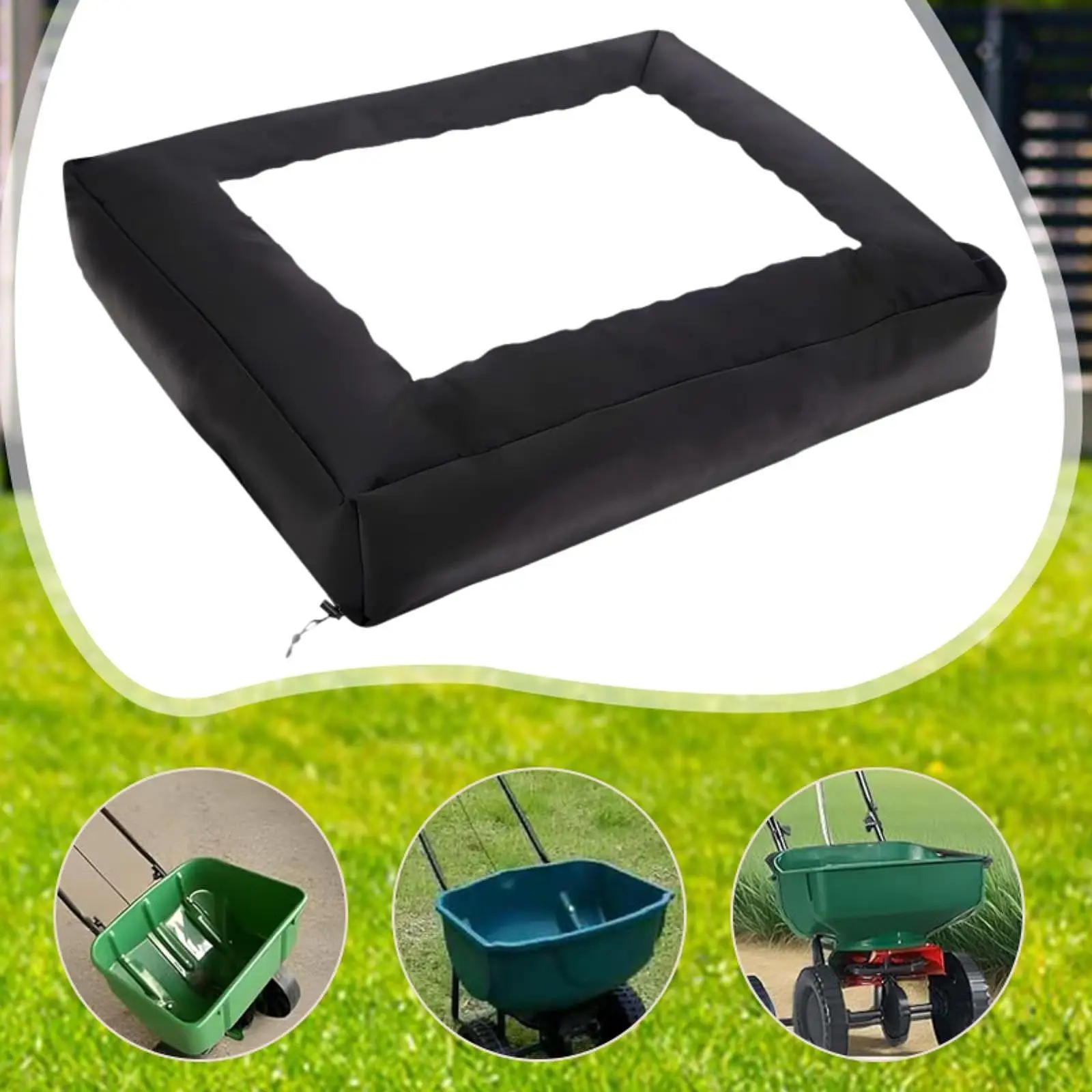 Broadcast Spreader Cover Weatherproof PVC Oxford Lawn Spreader Parts Replacement Windproof Dispenser for Garden Use