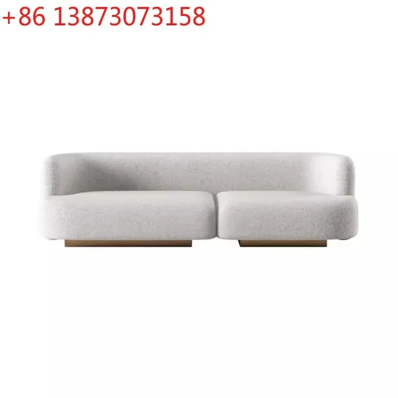Light luxury Nordic modern creative beauty salon club style casual lamb wool fabric sofa