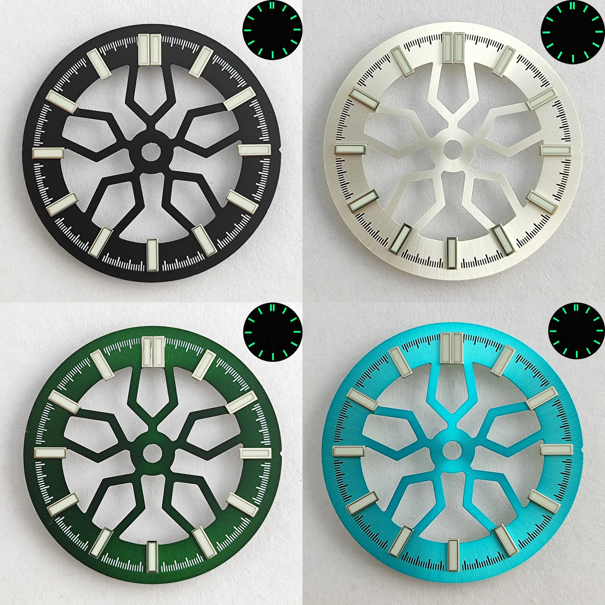 NH35-Uhr, hohles Zifferblatt, 28,5 mm, geeignet für NH35NH38NH70 Uhrwerk, Herrenuhr-Zubehör, Ersatz