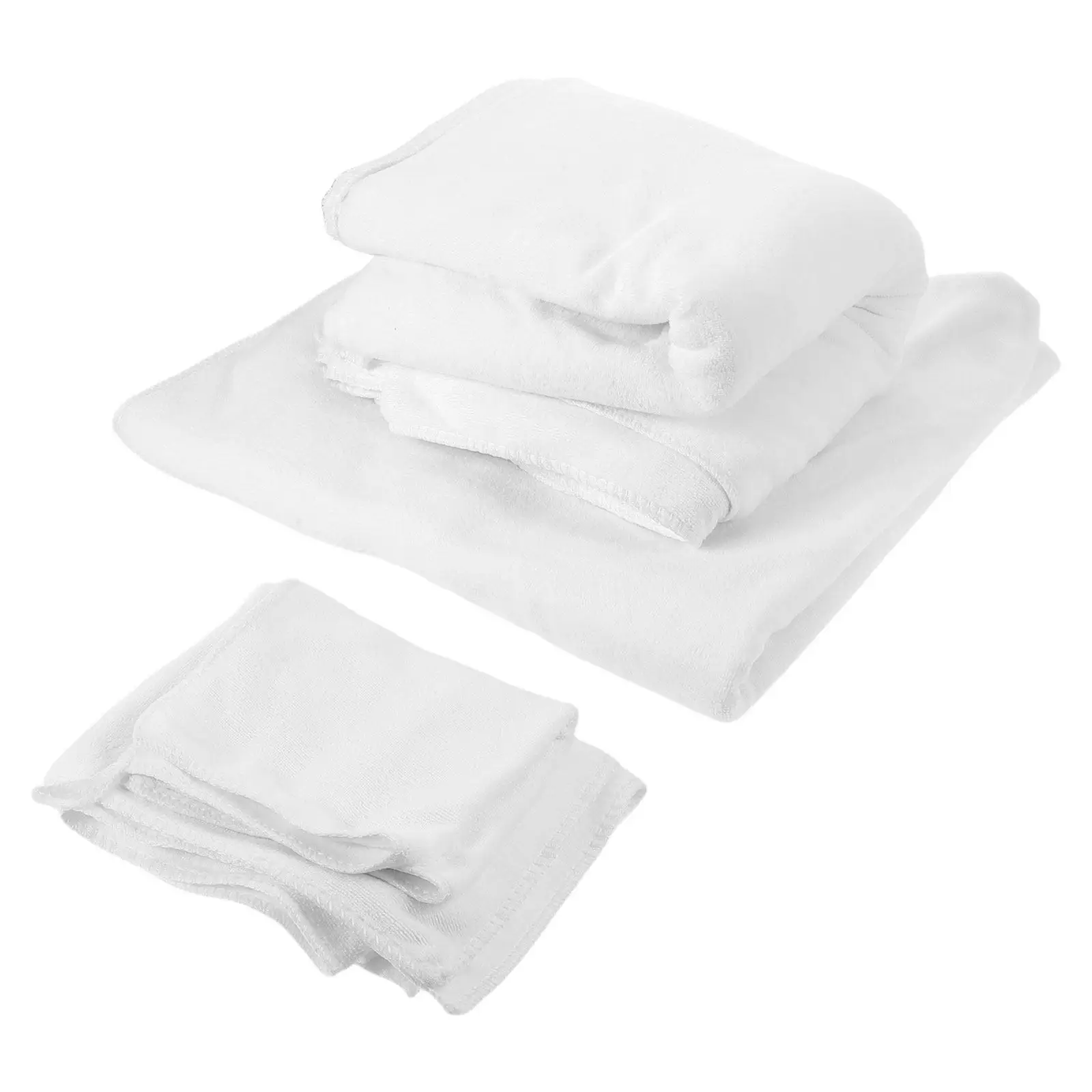 4Pcs Cotton Bath Towel Set White Large Soft Absorbent Spa Hotel Quality Towels for Bathroom Shower Home Bath Towel Set