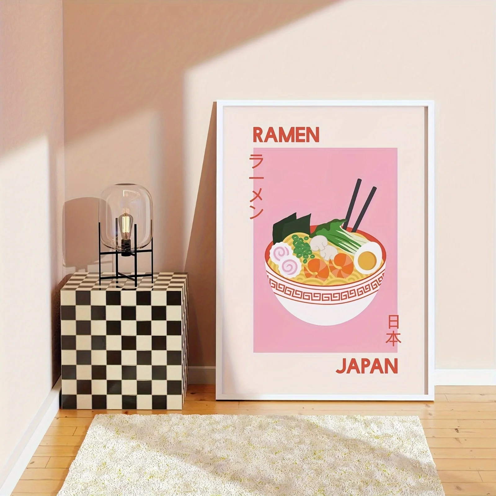اليابانية رامين الفن قماش يطبع الكرتون رامين الغذاء موضوع الفن المطبخ الملصقات للمنزل الحديث مكتب غرفة المعيشة ديكور المنزل