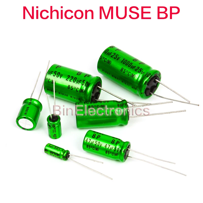 10 шт. 16V22UF Nichicon MUSE BP ES неполярный биполярный HiFi аудио конденсатор 10uf 33uf 47uf 100uf 16V Зеленый электролитический конденсатор