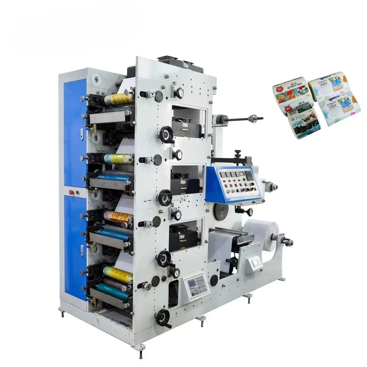 YG Customized Premium 6 Color 6 Led Uv Aluminum Foil Flexo Printing Machine With Auto Tension