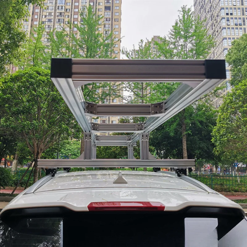 Auto Parts Custom Aluminum Profile Roof Rack Platform Aluminum Bar Roof Basket Stand Heavy Duty Cargo Luggage Racks