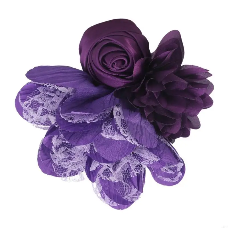 

Fabric Rose Flower Patches Handmade Materials Crafting Traditional Costume Dance Dress Sewing Flower Appliques